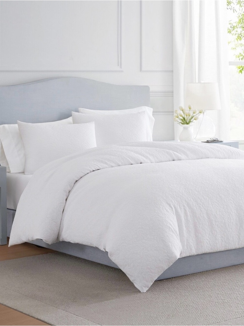 Martha Stewart Garden Trellis Duvet Cover Set - Twin White